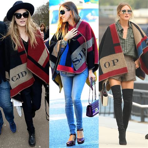 monogram poncho burberry|how to wear Burberry poncho.